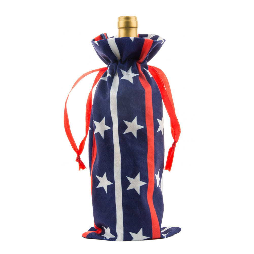 Gift Bag Flannel Holiday Decoration Wine Bottle Cover