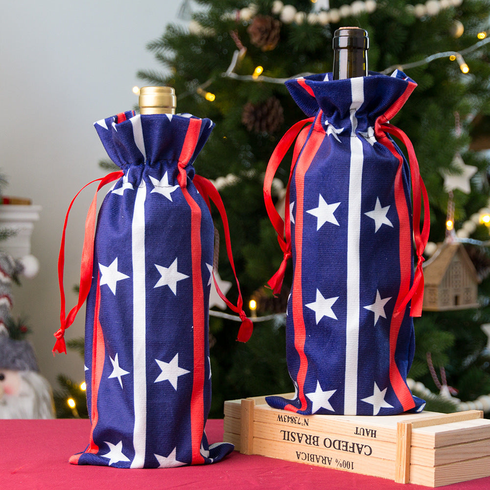 Gift Bag Flannel Holiday Decoration Wine Bottle Cover