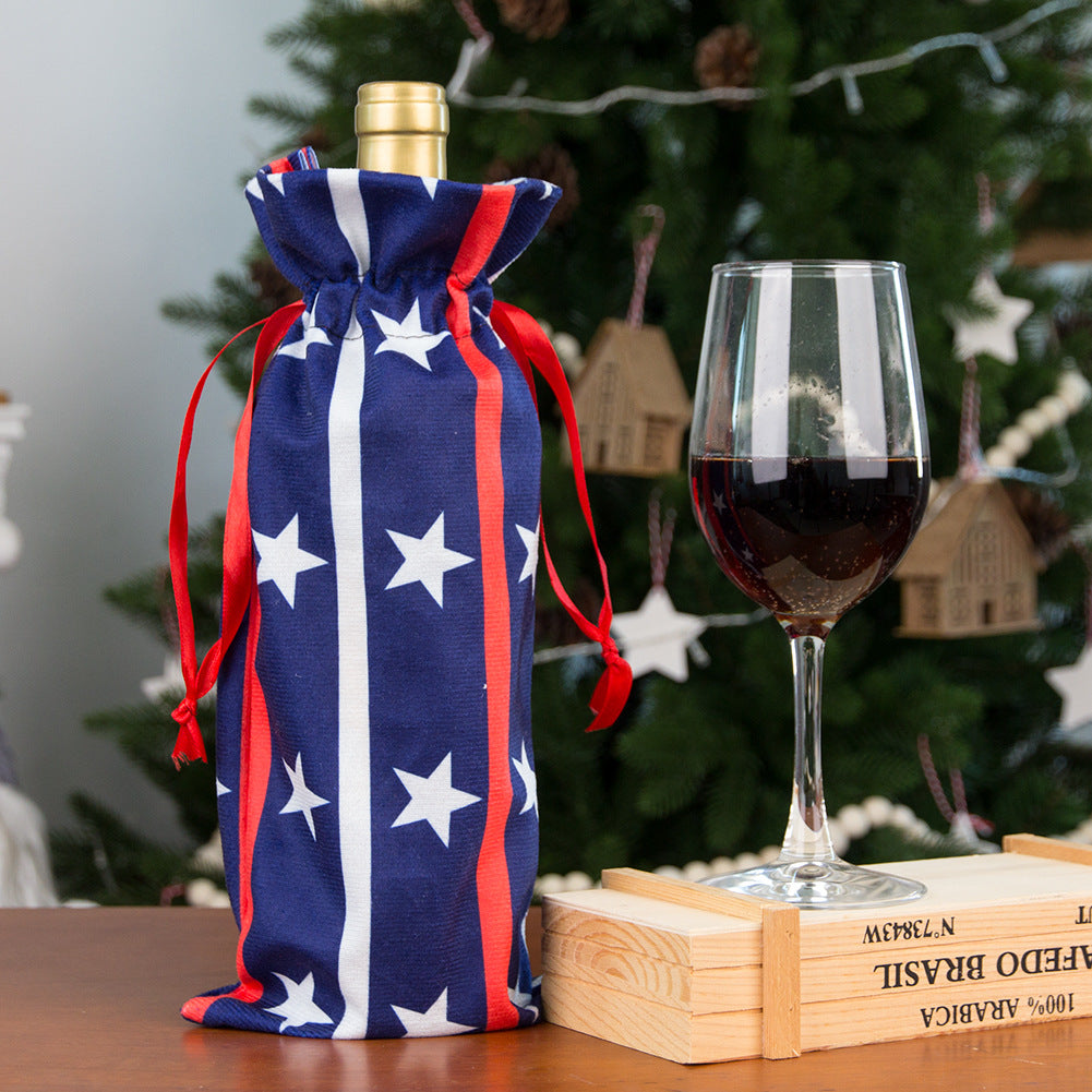 Gift Bag Flannel Holiday Decoration Wine Bottle Cover