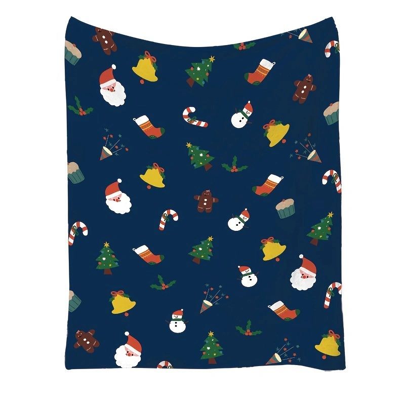 Flannel Throw Blanket Warm Flannel Christmas Blanket Soft Decorative Blanket Breathable Throw Blanket For Sofa Cribs Strollers