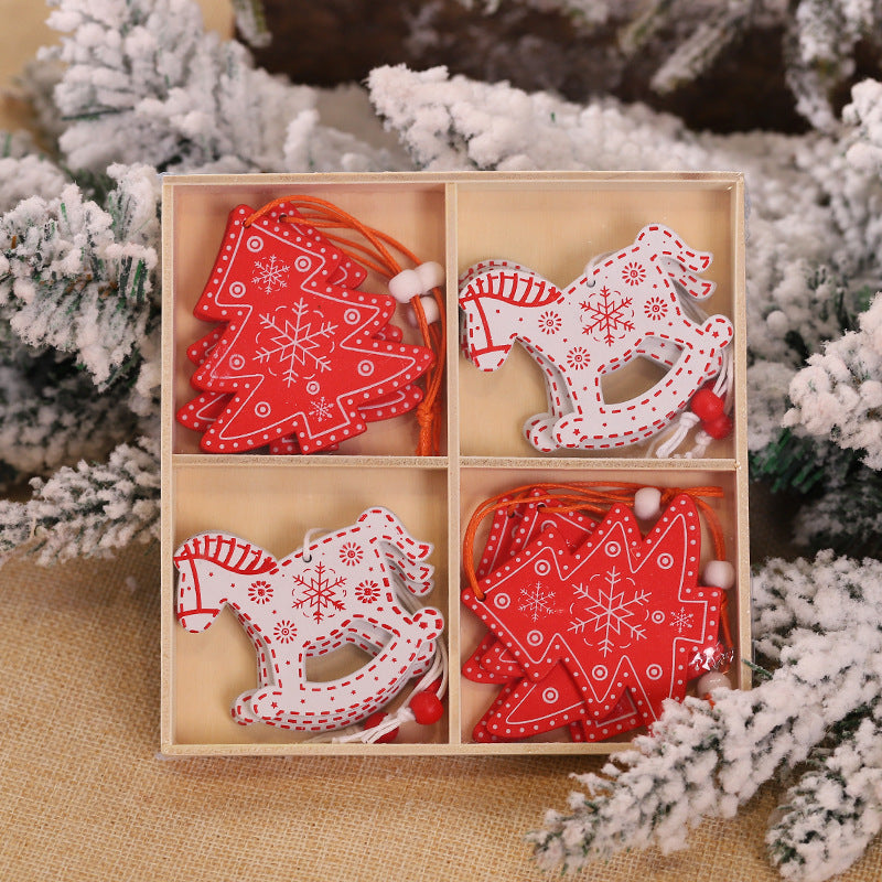 Christmas Snowflake Wooden Small Pendant