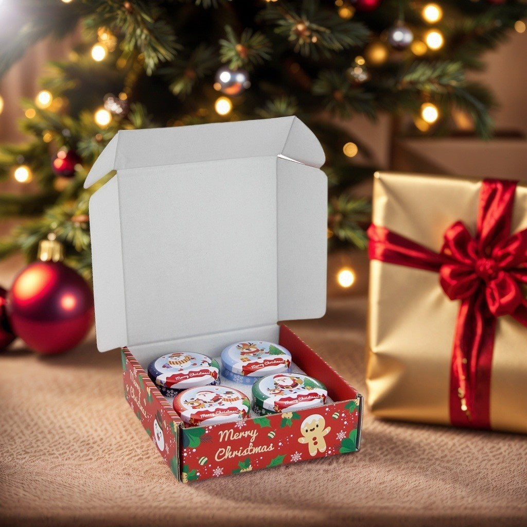 Christmas Scented Candle Gift Set With Dried Flowers, 8-piece Set