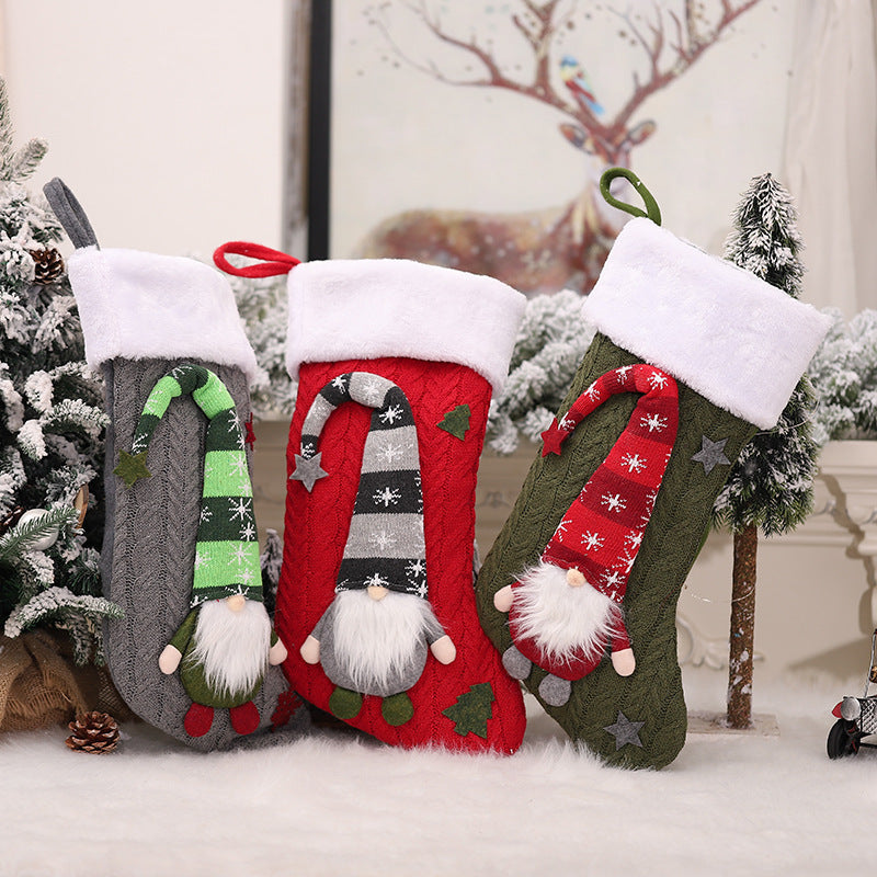 Christmas Children's Gift Bag Wool Knitted Socks