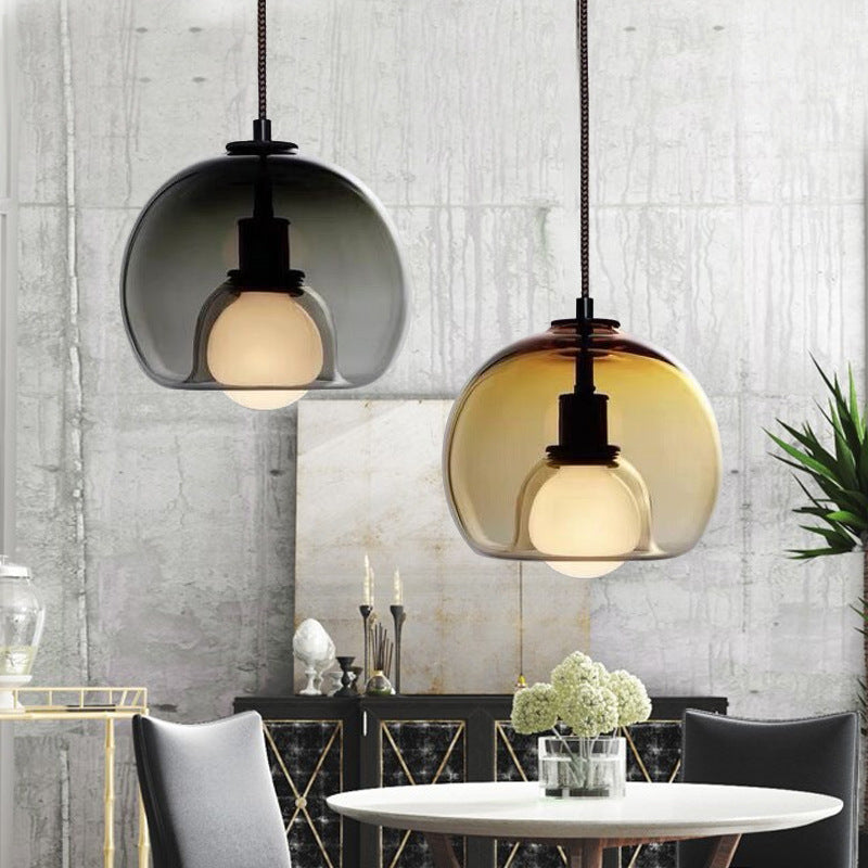 Dining Room Chandelier Modern Minimalist Creative Bedroom Bedside Glass Chandelier