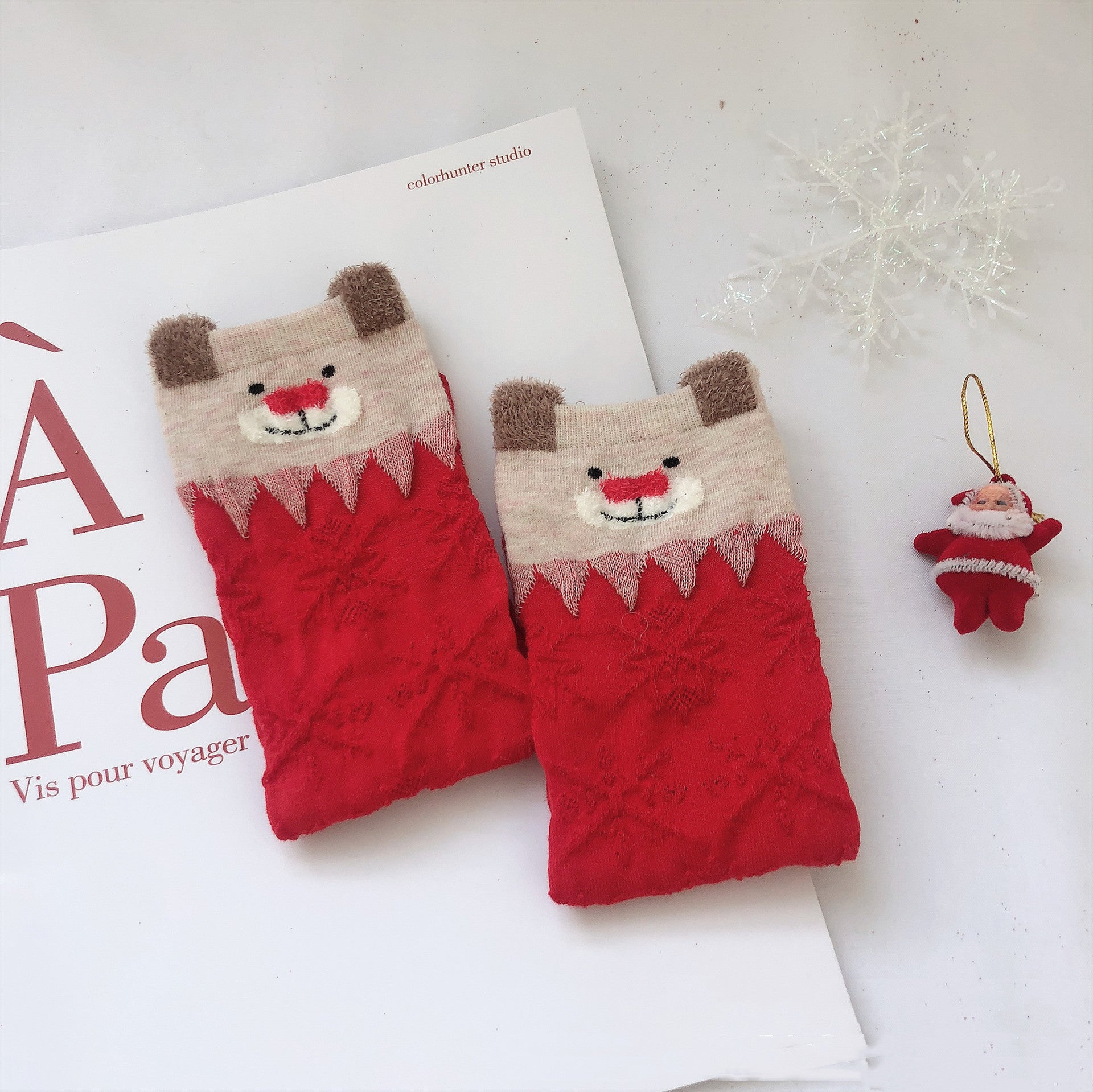 Creative Christmas Print Women's Cartoon Straight Socks