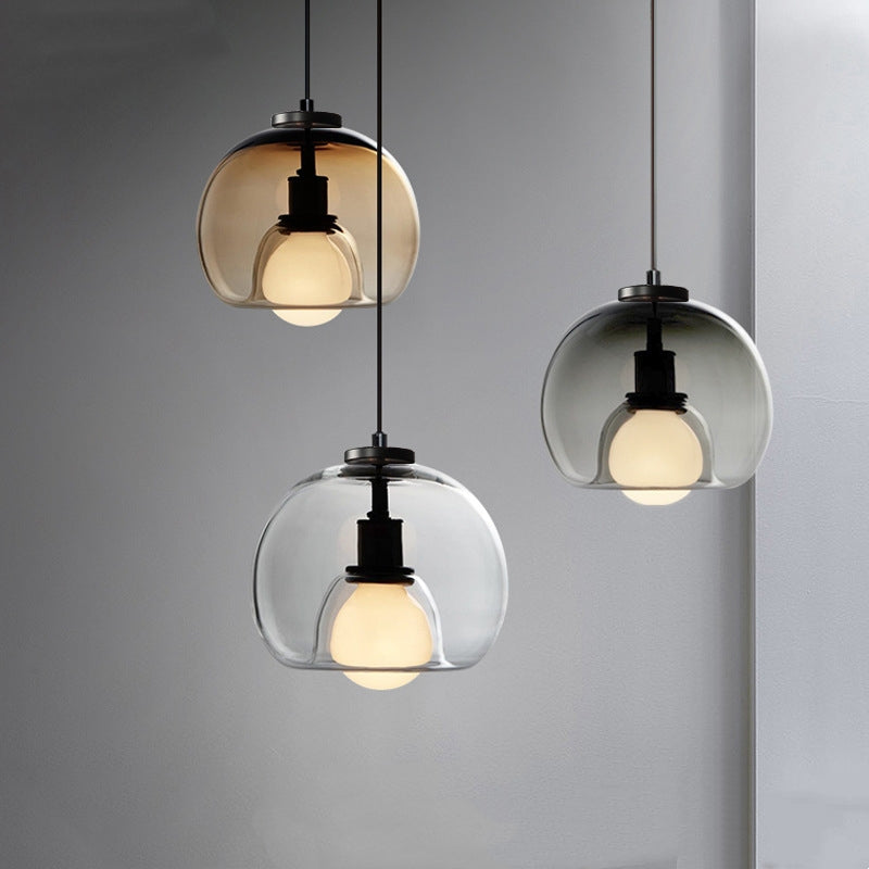 Dining Room Chandelier Modern Minimalist Creative Bedroom Bedside Glass Chandelier