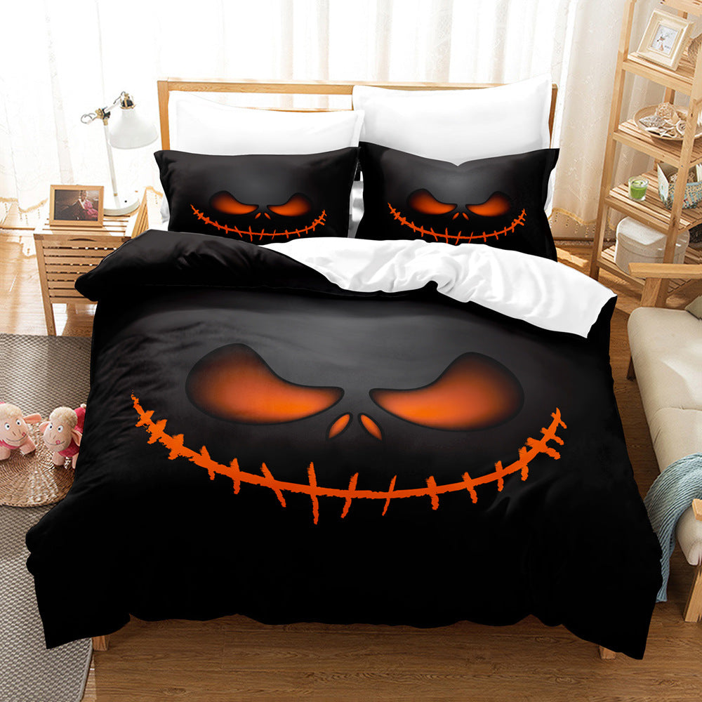 Halloween Series Bed Sheet Holiday Bedding Three-piece Set