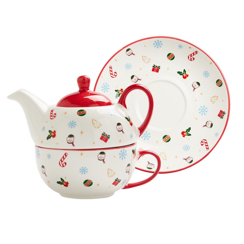 Creative Christmas Gold-plated Ceramic Cups And Plates