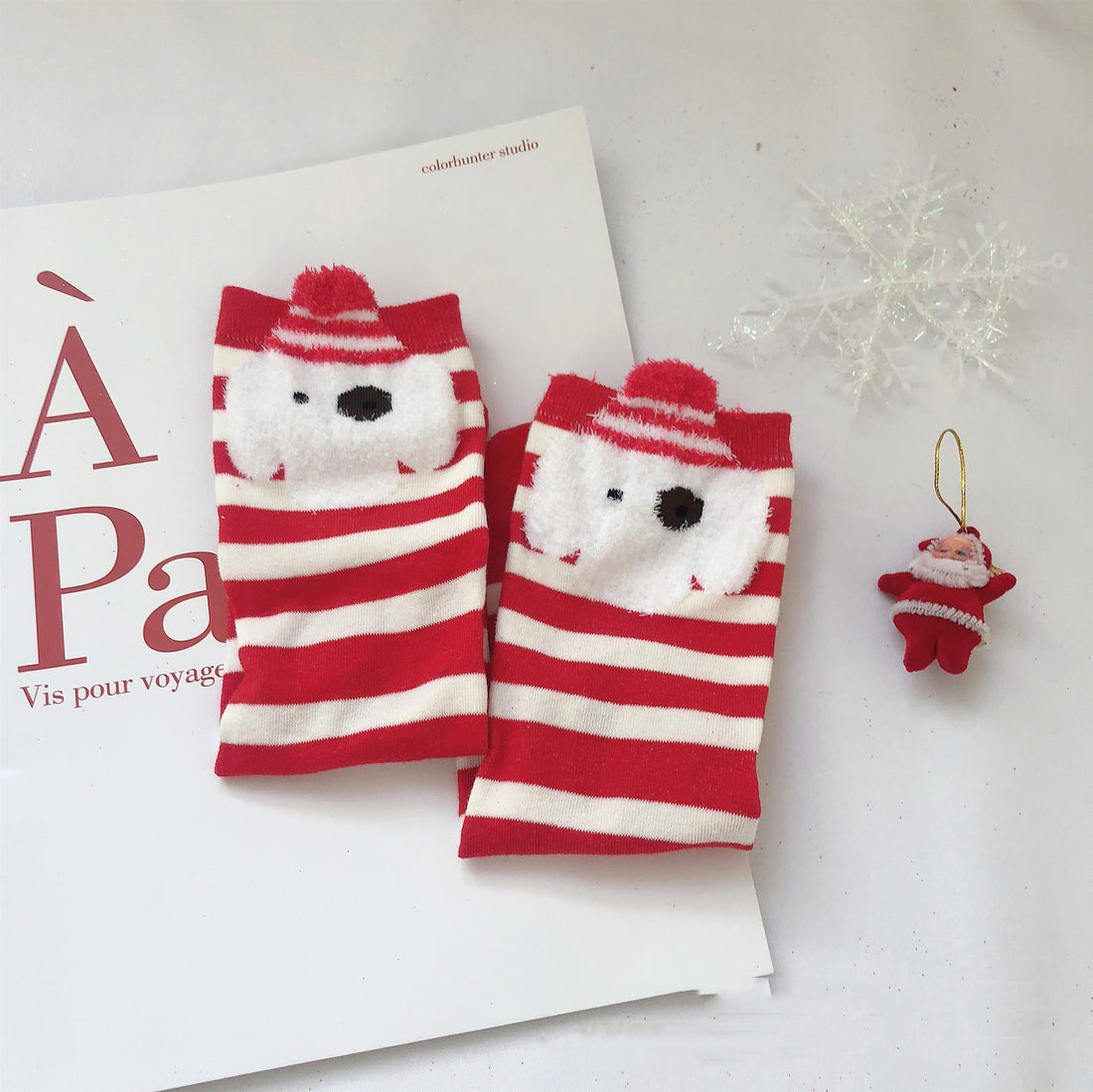 Creative Christmas Print Women's Cartoon Straight Socks